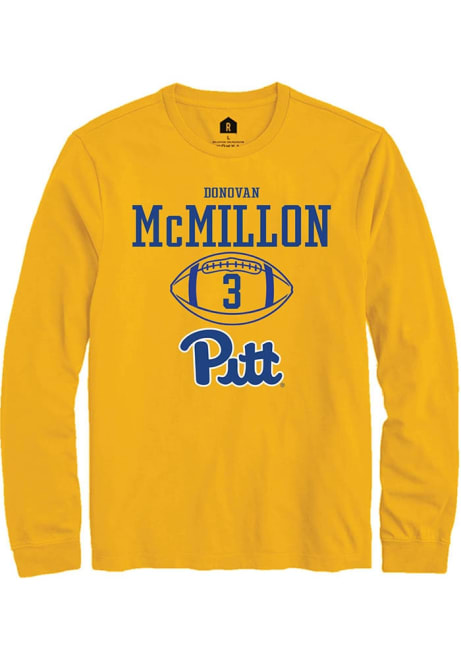 Donovan McMillon Rally Mens Gold Pitt Panthers NIL Sport Icon Tee