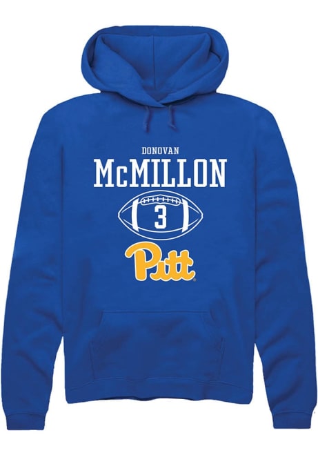 Donovan McMillon Rally Mens Blue Pitt Panthers NIL Sport Icon Hooded Sweatshirt