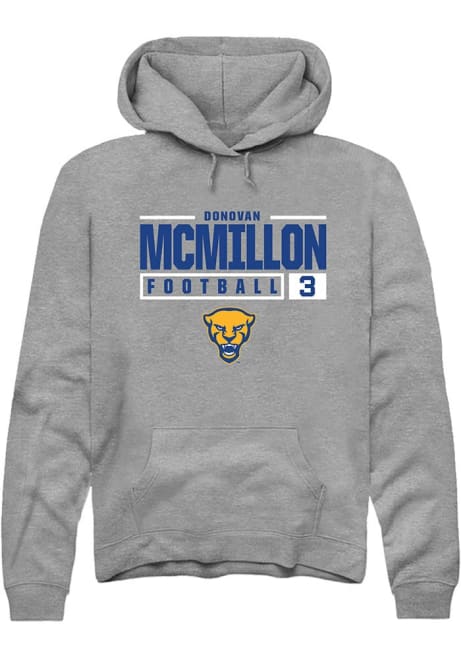 Donovan McMillon Rally Mens Graphite Pitt Panthers NIL Stacked Box Hooded Sweatshirt