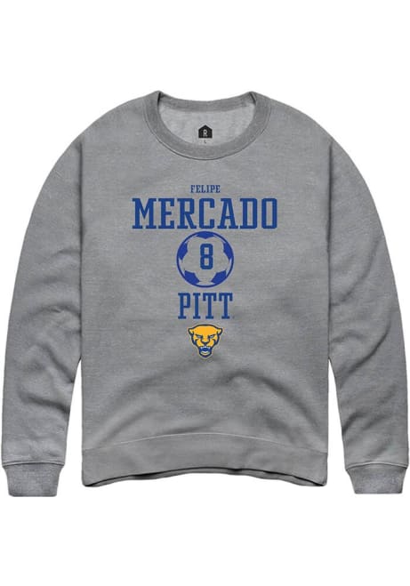 Felipe Mercado Rally Mens Graphite Pitt Panthers NIL Sport Icon Crew Sweatshirt