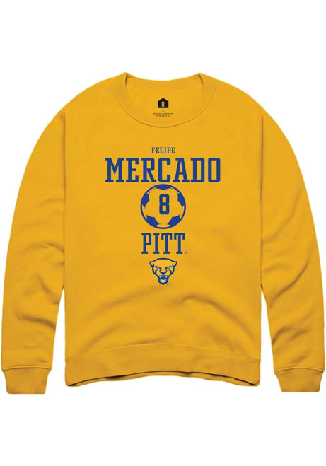 Felipe Mercado Rally Mens Gold Pitt Panthers NIL Sport Icon Crew Sweatshirt