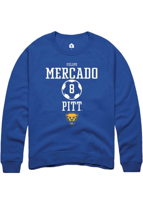 Felipe Mercado Rally Mens Blue Pitt Panthers NIL Sport Icon Crew Sweatshirt