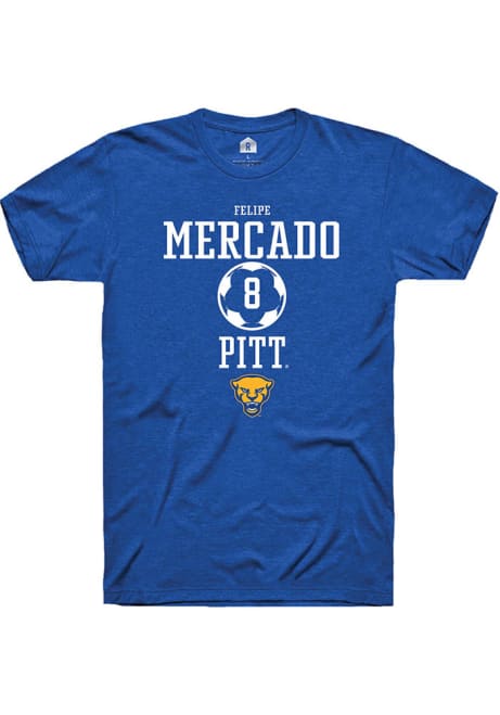 Felipe Mercado Blue Pitt Panthers NIL Sport Icon Short Sleeve T Shirt