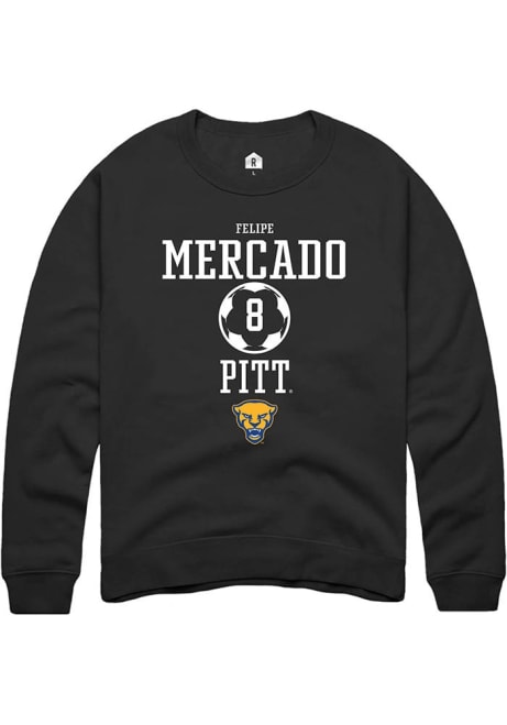 Felipe Mercado Rally Mens Black Pitt Panthers NIL Sport Icon Crew Sweatshirt