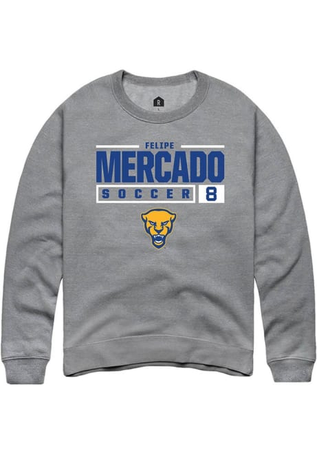 Felipe Mercado Rally Mens Graphite Pitt Panthers NIL Stacked Box Crew Sweatshirt