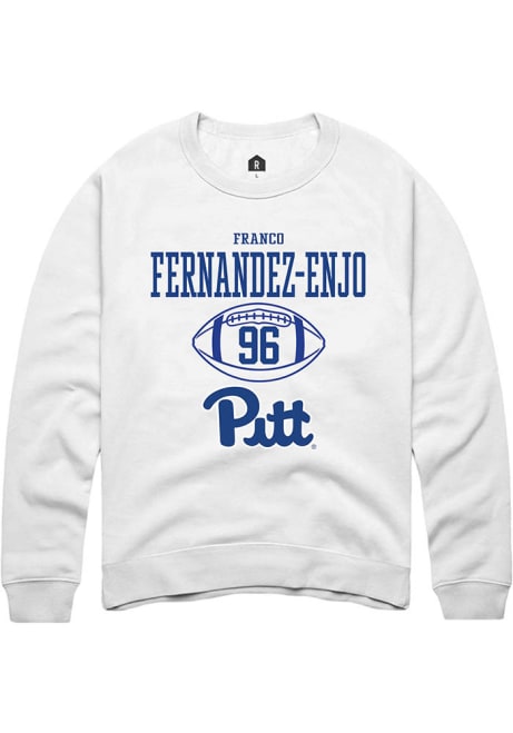 Franco Fernandez-Enjo Rally Mens White Pitt Panthers NIL Sport Icon Design Crew Sweatshirt