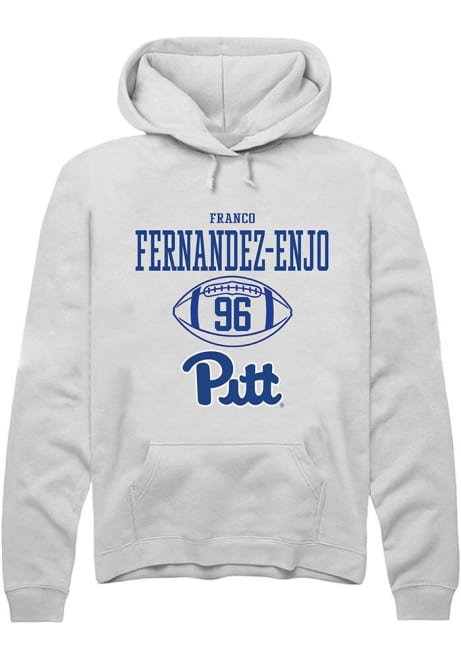 Franco Fernandez-Enjo Rally Mens White Pitt Panthers NIL Sport Icon Hooded Sweatshirt