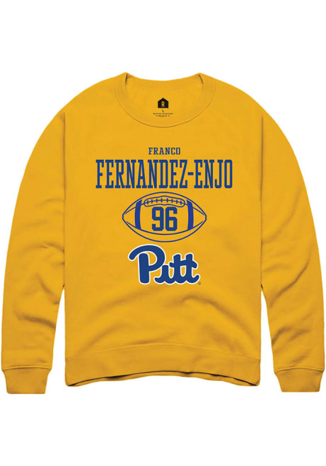 Franco Fernandez-Enjo Rally Mens Gold Pitt Panthers NIL Sport Icon Crew Sweatshirt