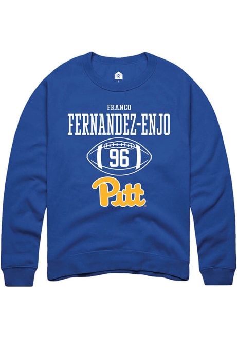 Franco Fernandez-Enjo Rally Mens Blue Pitt Panthers NIL Sport Icon Design Crew Sweatshirt