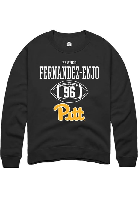 Franco Fernandez-Enjo Rally Mens Black Pitt Panthers NIL Sport Icon Crew Sweatshirt