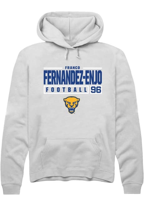 Franco Fernandez-Enjo Rally Mens White Pitt Panthers NIL Stacked Box Hooded Sweatshirt