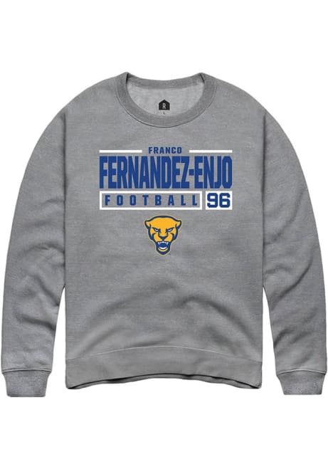 Franco Fernandez-Enjo Rally Mens Graphite Pitt Panthers NIL Stacked Box Crew Sweatshirt