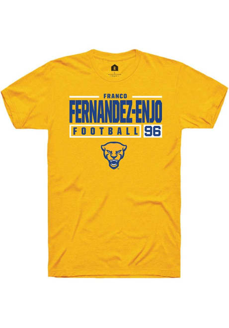 Franco Fernandez-Enjo Gold Pitt Panthers NIL Stacked Box Short Sleeve T Shirt