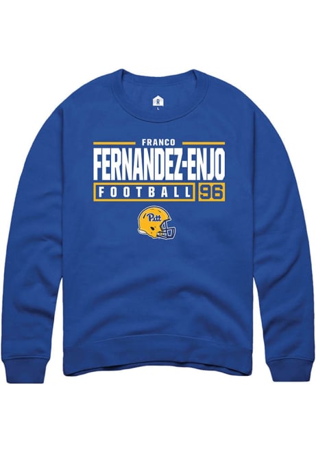 Franco Fernandez-Enjo Rally Mens Blue Pitt Panthers NIL Stacked Box Crew Sweatshirt