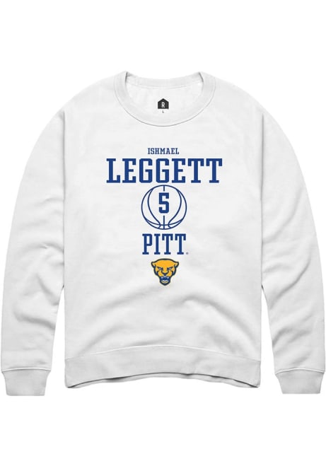 Ishmael Leggett Rally Mens White Pitt Panthers NIL Sport Icon Crew Sweatshirt