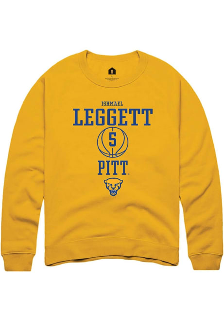 Ishmael Leggett Rally Mens Gold Pitt Panthers NIL Sport Icon Crew Sweatshirt