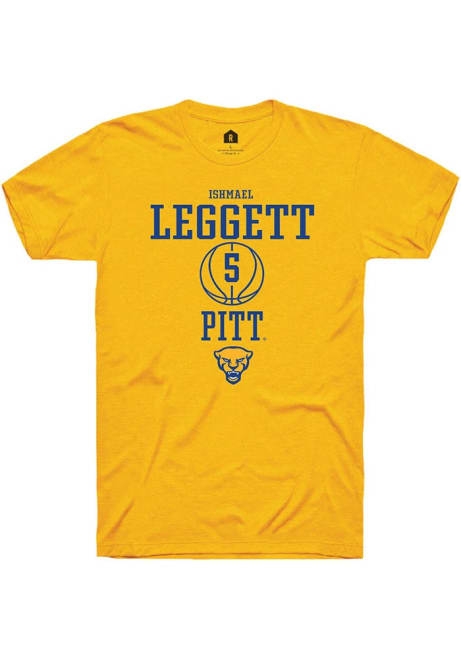 Ishmael Leggett Gold Pitt Panthers NIL Sport Icon Short Sleeve T Shirt