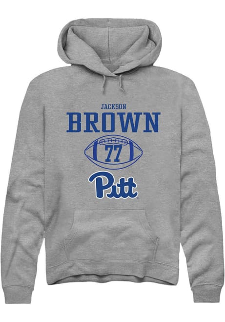 Jackson Brown Rally Mens Graphite Pitt Panthers NIL Sport Icon Hooded Sweatshirt