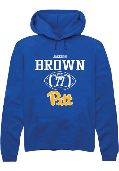 Jackson Brown Rally Mens Blue Pitt Panthers NIL Sport Icon Hooded Sweatshirt