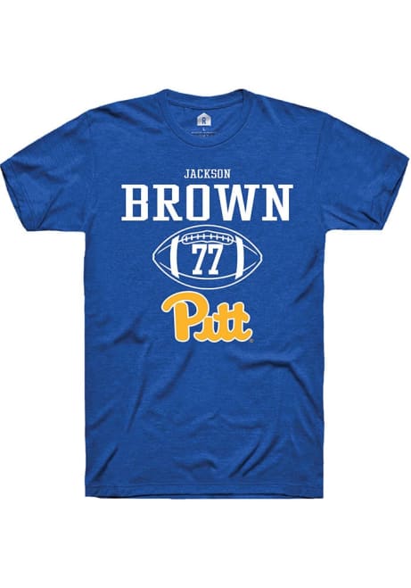 Jackson Brown Blue Pitt Panthers NIL Sport Icon Short Sleeve T Shirt