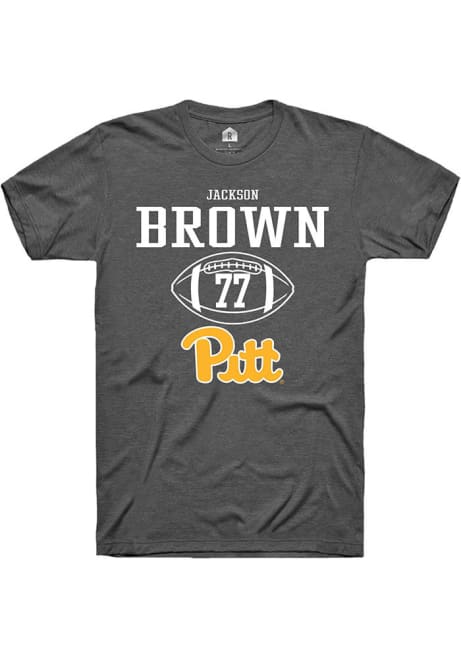 Jackson Brown Dark Grey Pitt Panthers NIL Sport Icon Short Sleeve T Shirt