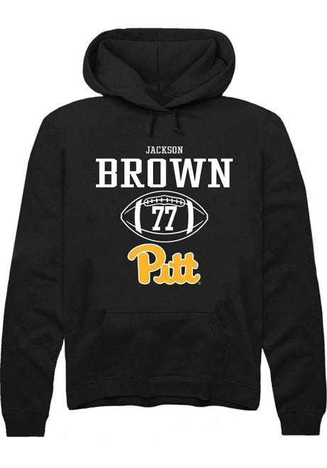 Jackson Brown Rally Mens Black Pitt Panthers NIL Sport Icon Hooded Sweatshirt