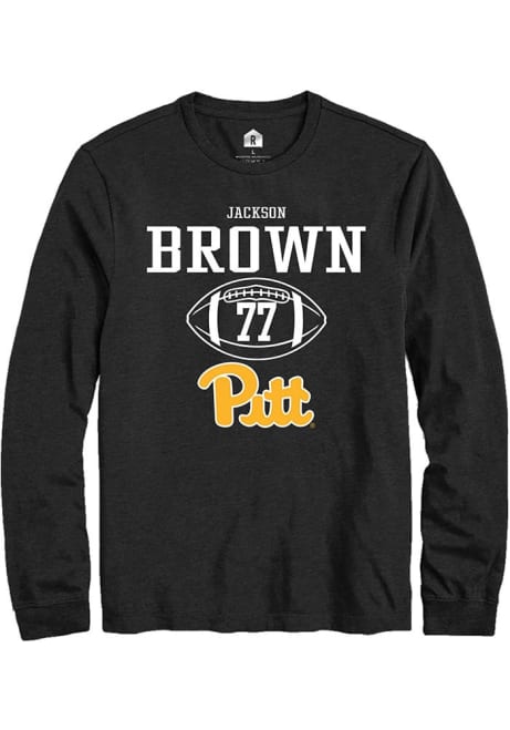 Jackson Brown Rally Mens Black Pitt Panthers NIL Sport Icon Tee