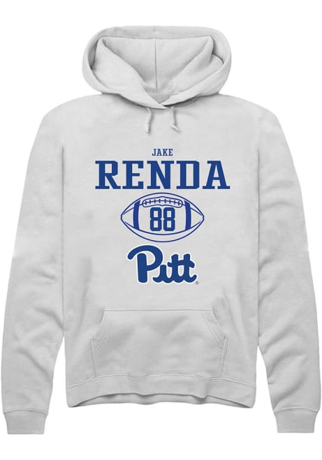 Jake Renda Rally Mens White Pitt Panthers NIL Sport Icon Hooded Sweatshirt