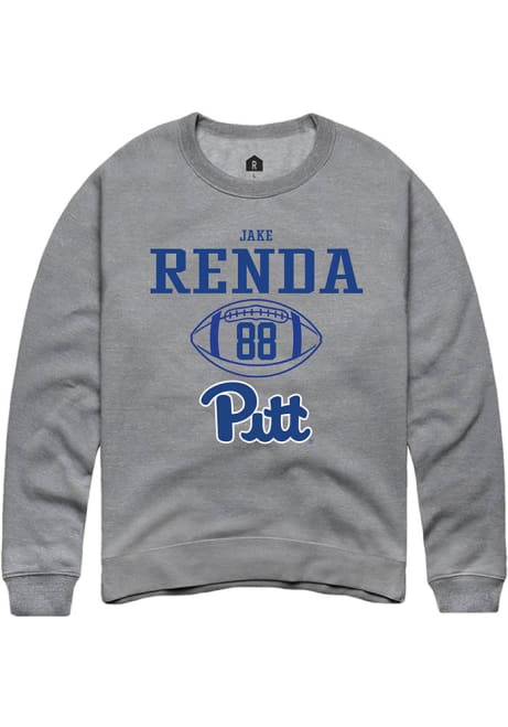 Jake Renda Rally Mens Graphite Pitt Panthers NIL Sport Icon Crew Sweatshirt