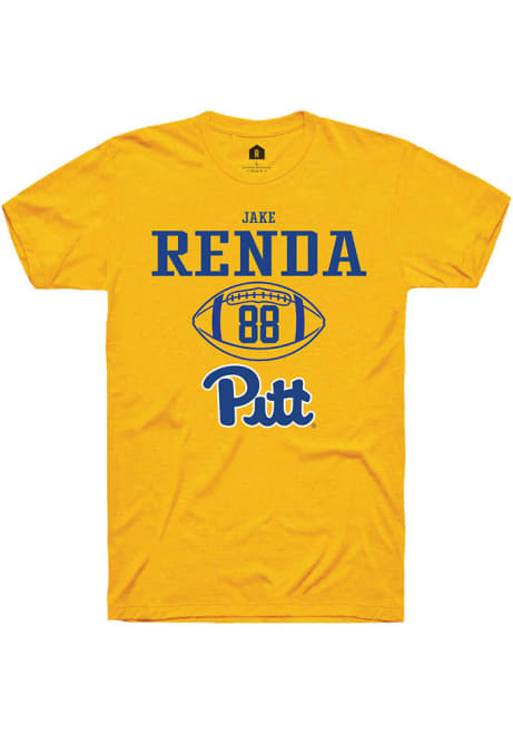 Jake Renda Gold Pitt Panthers NIL Sport Icon Short Sleeve T Shirt