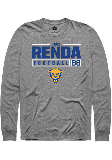 Jake Renda Rally Mens Graphite Pitt Panthers NIL Stacked Box Tee