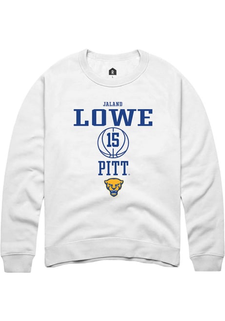 Jaland Lowe Rally Mens White Pitt Panthers NIL Sport Icon Crew Sweatshirt