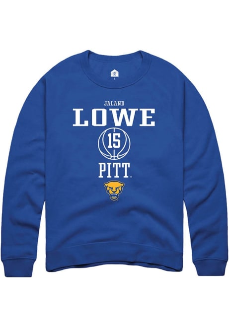 Jaland Lowe Rally Mens Blue Pitt Panthers NIL Sport Icon Crew Sweatshirt