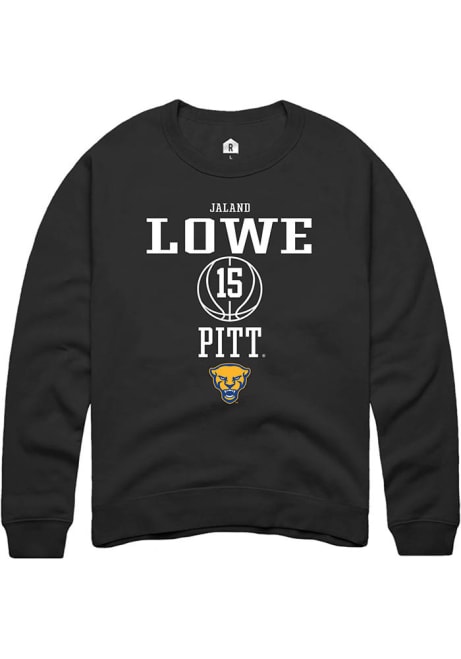 Jaland Lowe Rally Mens Black Pitt Panthers NIL Sport Icon Crew Sweatshirt