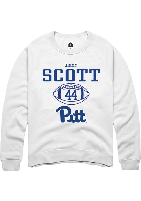 Jimmy Scott Rally Mens White Pitt Panthers NIL Sport Icon Crew Sweatshirt