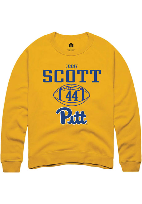 Jimmy Scott Rally Mens Gold Pitt Panthers NIL Sport Icon Crew Sweatshirt