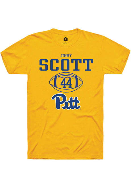 Jimmy Scott Gold Pitt Panthers NIL Sport Icon Short Sleeve T Shirt