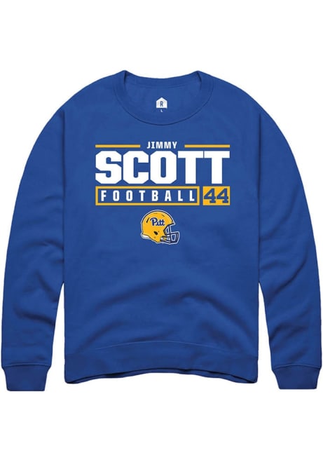 Jimmy Scott Rally Mens Blue Pitt Panthers NIL Stacked Box Crew Sweatshirt