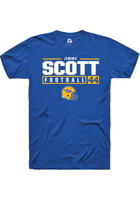 Jimmy Scott Blue Pitt Panthers NIL Stacked Box Short Sleeve T Shirt