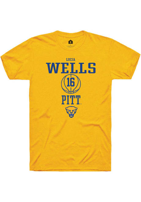 Lucia Wells Gold Pitt Panthers NIL Sport Icon Short Sleeve T Shirt