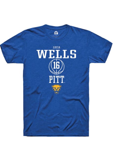 Lucia Wells Blue Pitt Panthers NIL Sport Icon Short Sleeve T Shirt