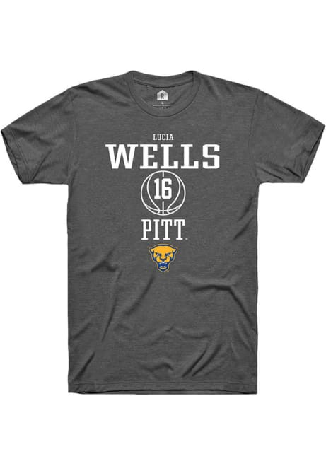 Lucia Wells Dark Grey Pitt Panthers NIL Sport Icon Short Sleeve T Shirt