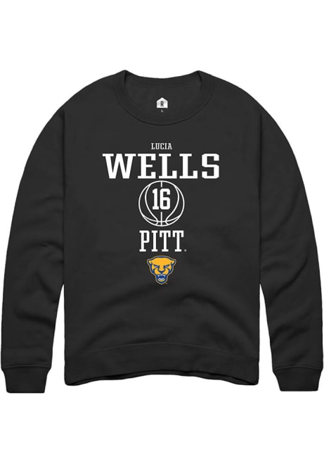 Lucia Wells Rally Mens Black Pitt Panthers NIL Sport Icon Crew Sweatshirt