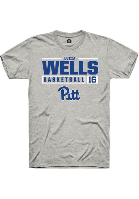 Lucia Wells Ash Pitt Panthers NIL Stacked Box Short Sleeve T Shirt