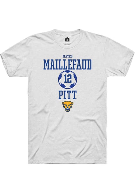 Mateo Maillefaud White Pitt Panthers NIL Sport Icon Short Sleeve T Shirt