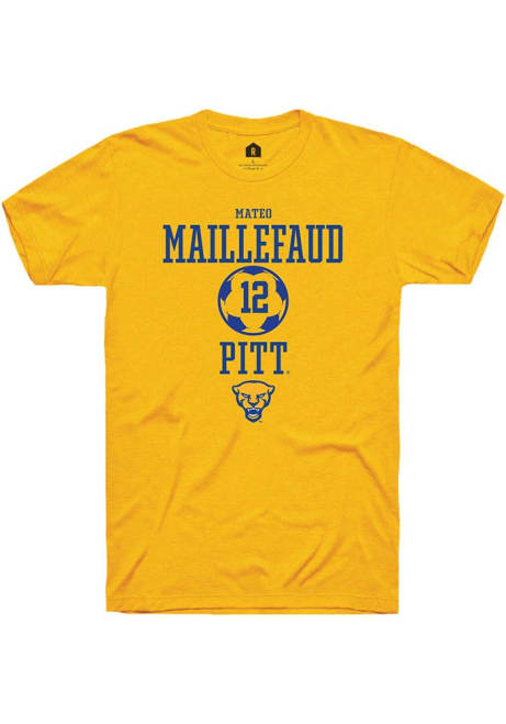 Mateo Maillefaud Gold Pitt Panthers NIL Sport Icon Short Sleeve T Shirt