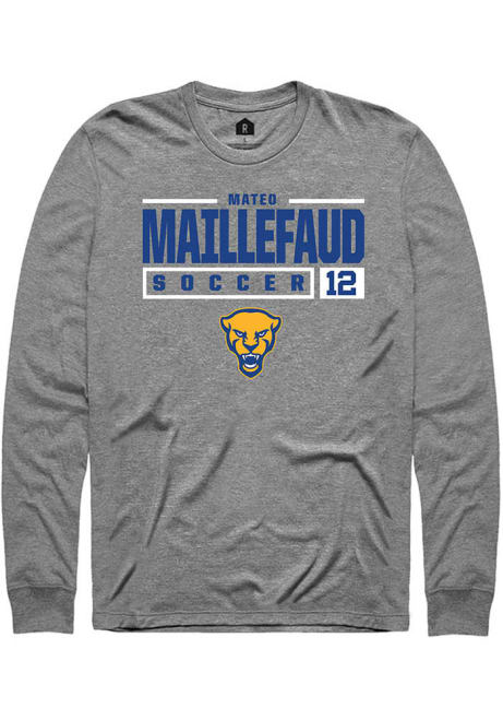 Mateo Maillefaud Rally Mens Graphite Pitt Panthers NIL Stacked Box Tee