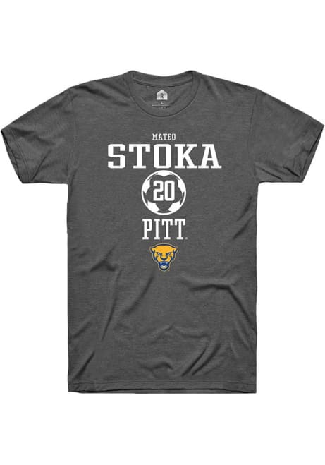 Mateo Stoka Dark Grey Pitt Panthers NIL Sport Icon Short Sleeve T Shirt