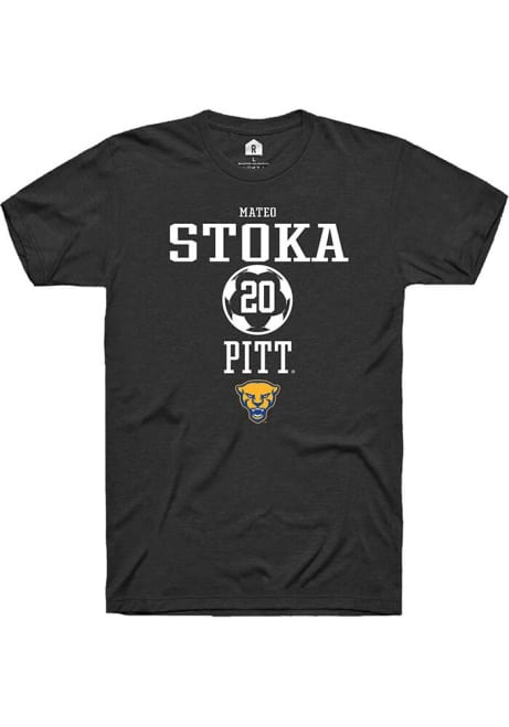 Mateo Stoka Black Pitt Panthers NIL Sport Icon Short Sleeve T Shirt