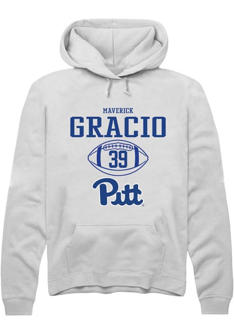 Maverick Gracio Rally Mens White Pitt Panthers NIL Sport Icon Hooded Sweatshirt